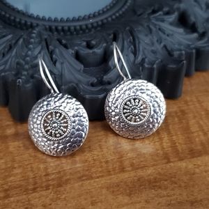 Doug Paulus Sterling Mandala Earrings 1 1/2”L